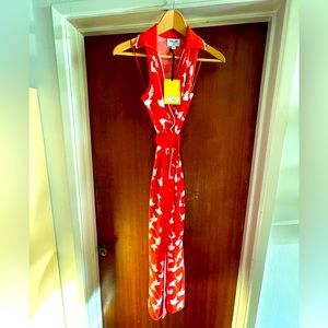 DVF Diane Von Furstenburg for Target Knit Cherry Tomato Ginko wrap dress - L